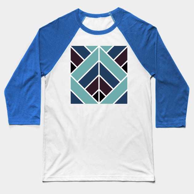 Geometric Pattern: Art Deco Diamond: Midnight Baseball T-Shirt by Red Wolf